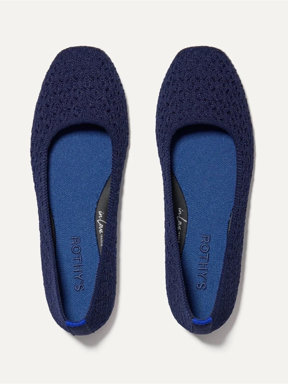 Rothy’s The Max Square Navy Crochet Flats 8.5 - Picture 3 of 4